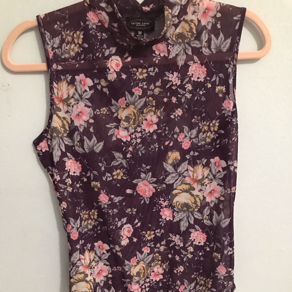 Purple flower body suit